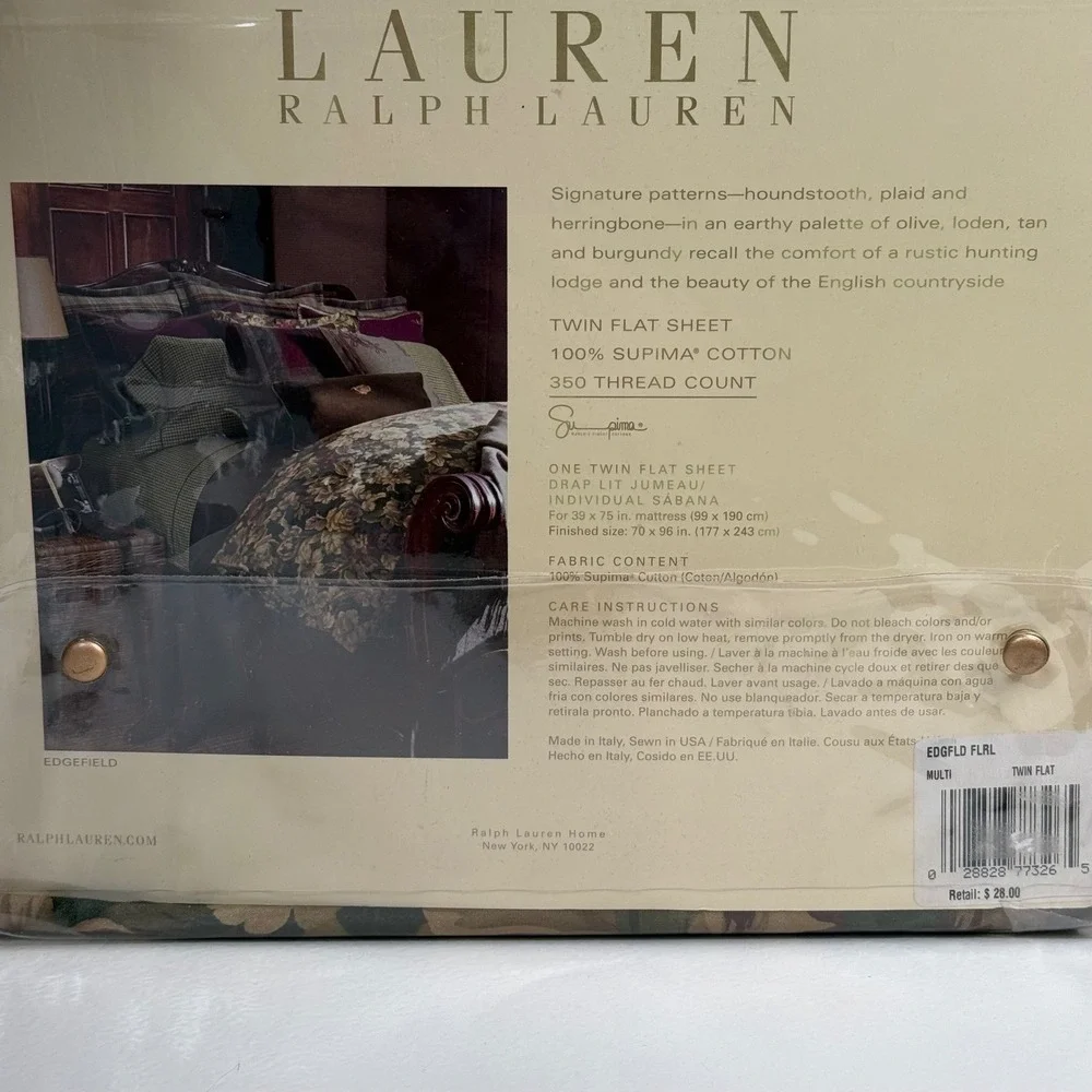 NEW Ralph Lauren Edgefield Floral Twin Sheet Set Supima Cotton 350TC Extra Deep - Picture 3 of 7